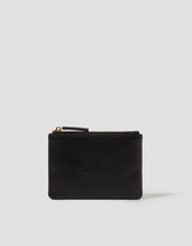Faux Leather Coin Purse, Black (BLACK), large