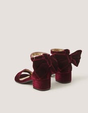 Open-Toe Bow Heels, Red (BURGUNDY), large