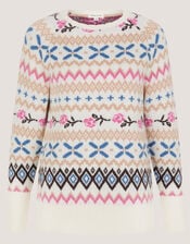 Fee Fair Isle Jumper, Ivory (IVORY), large