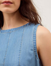 Daria Swing Chambray Tank Top, Blue (DENIM BLUE), large