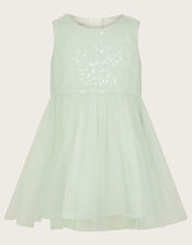 Baby Priscilla Sequin Ruffle Dress, Green (MINT), large