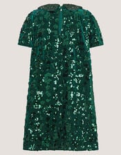 Esmeralda Sequin Collar Party Dress, Green (GREEN), large