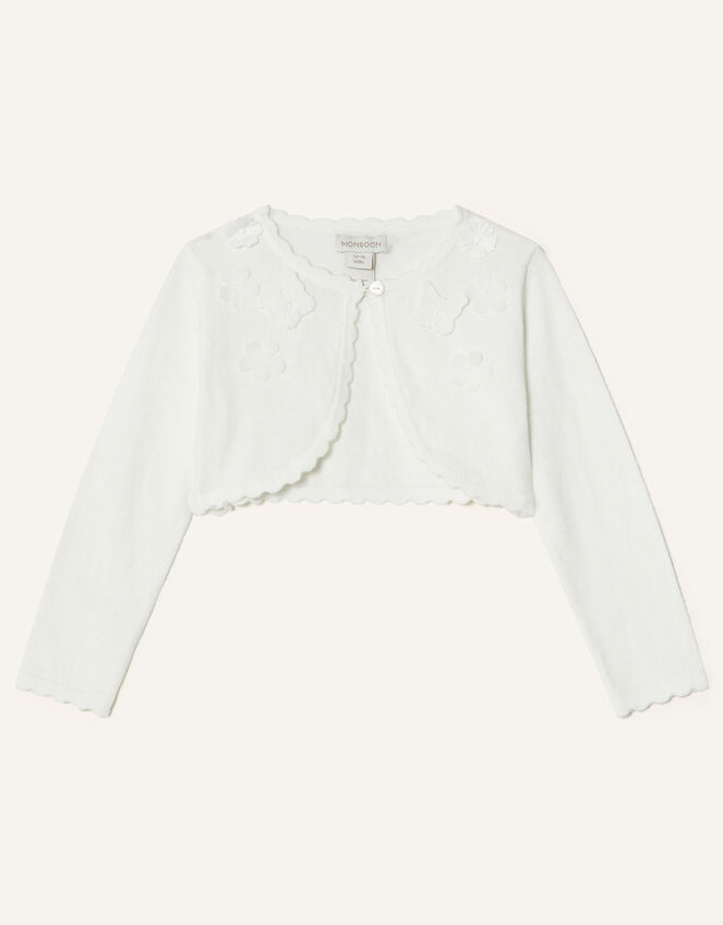 Baby 3D Petal Cardigan, Ivory (IVORY), large