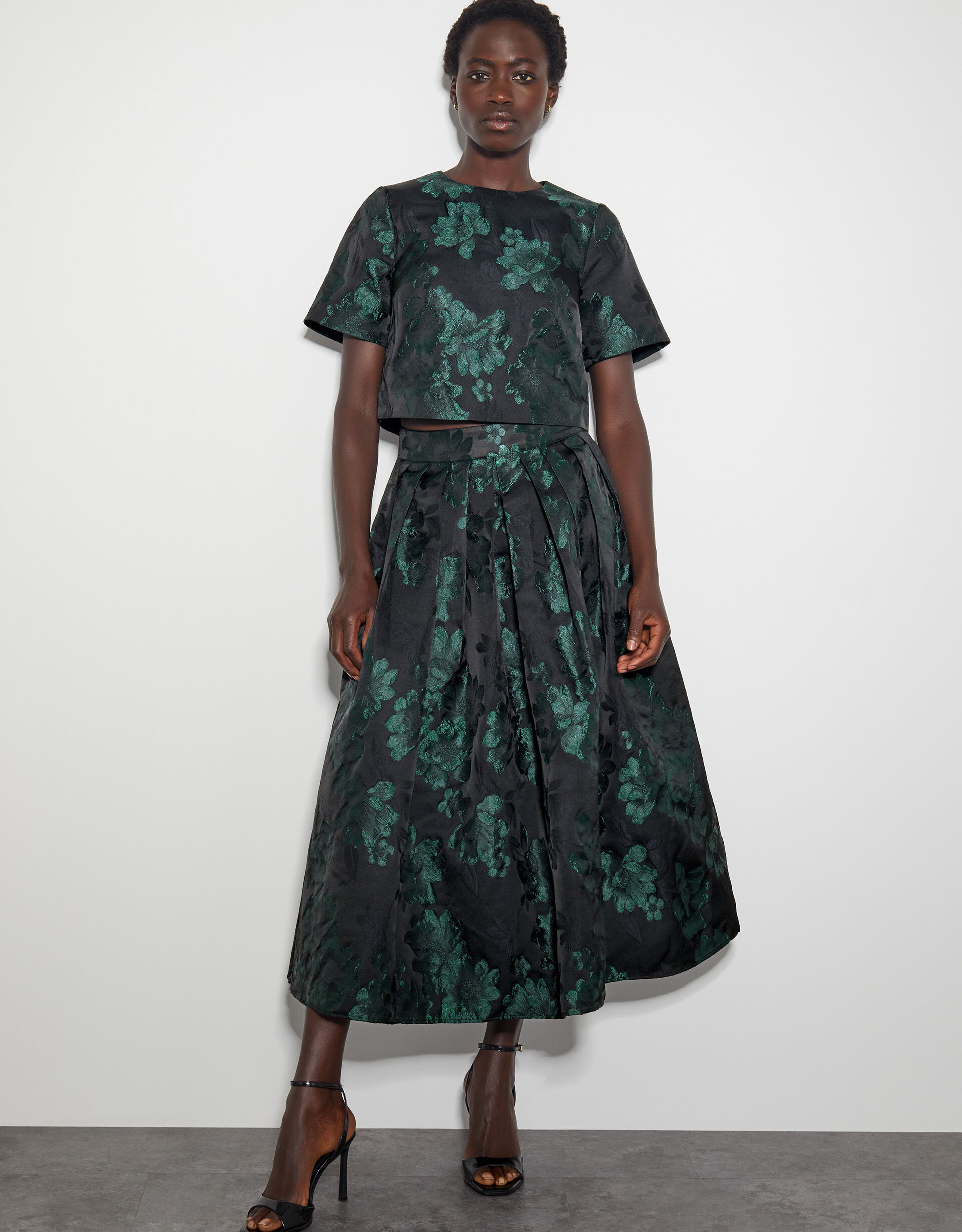 Julie Jacquard Skirt Green | Skirts | Monsoon UK.