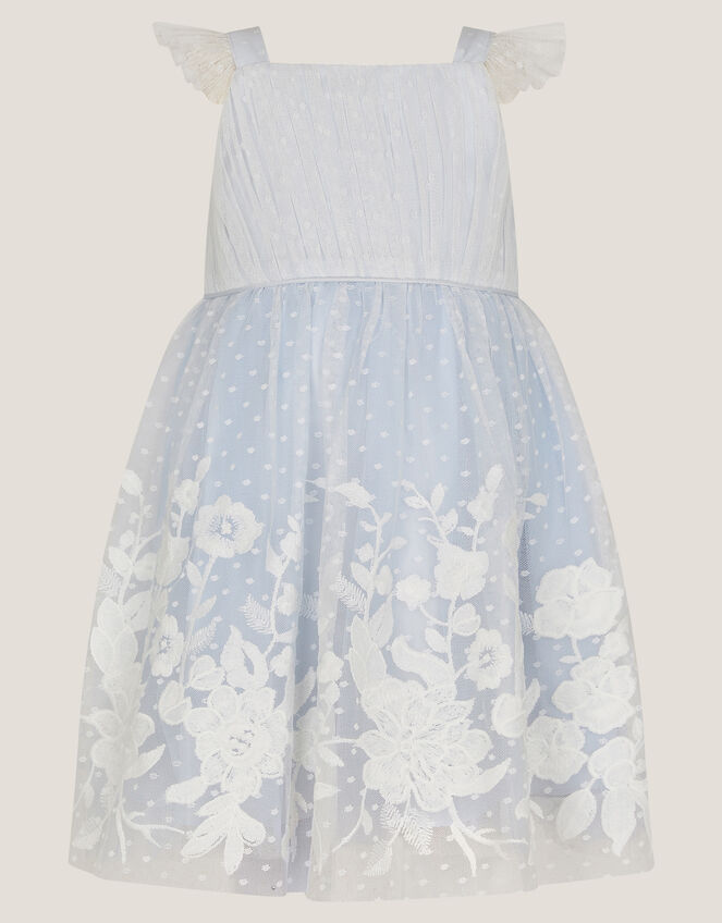 Baby Abigail Embroidered Party Dress, Blue (BLUE), large