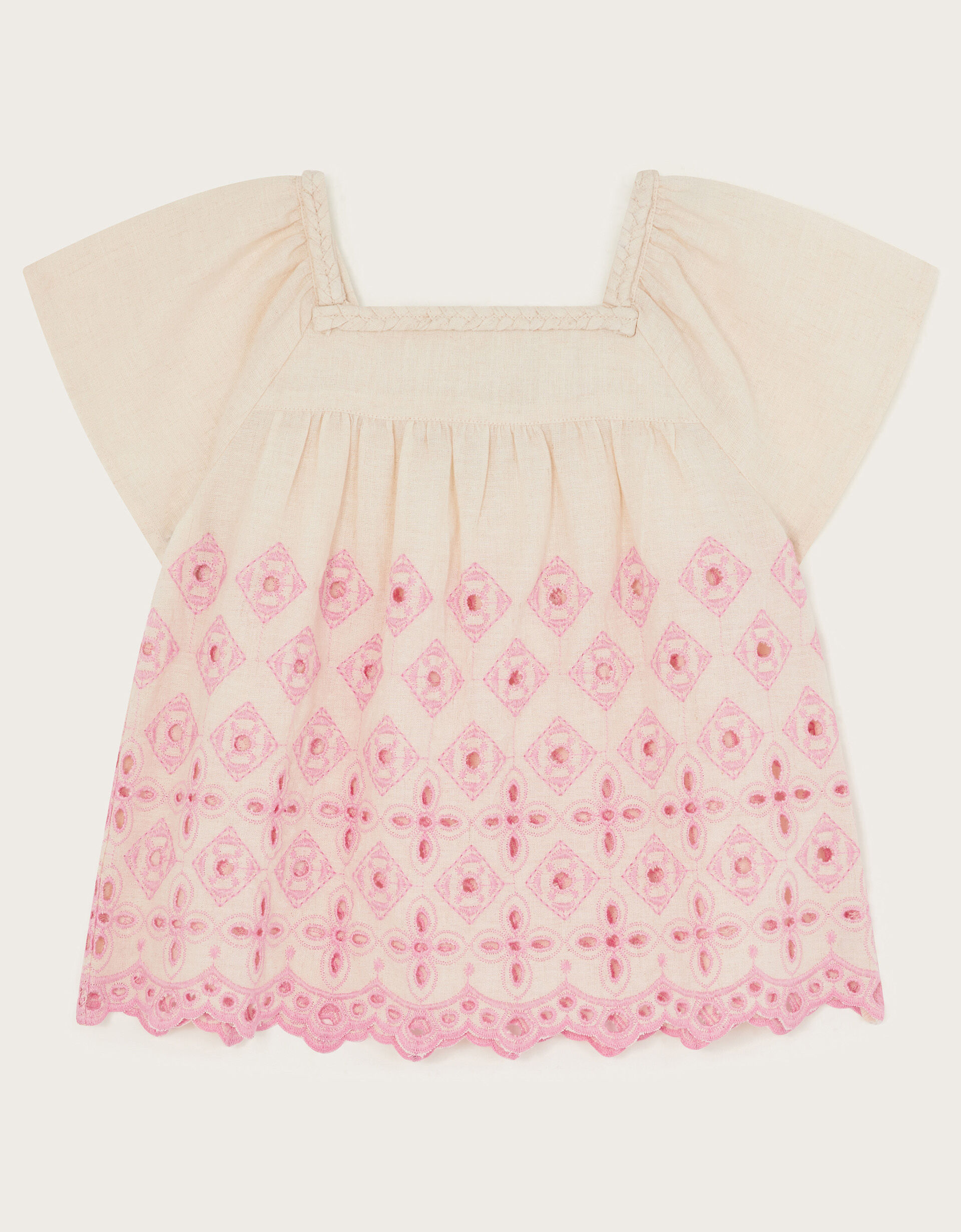 Broderie Square Neck Top Ivory