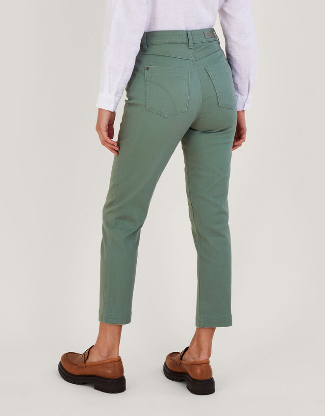 Safaia Cropped Skinny Jeans, Green (KHAKI), large
