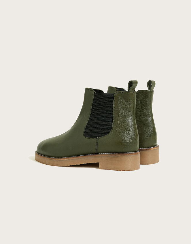 Chiswick Leather Chelsea Boots, Green (KHAKI), large