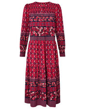 Deanna Printed Dress in LENZING™ ECOVERO™, Orange (CORAL), large