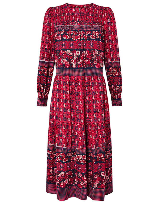 Deanna Printed Dress in LENZING™ ECOVERO™, Orange (CORAL), large