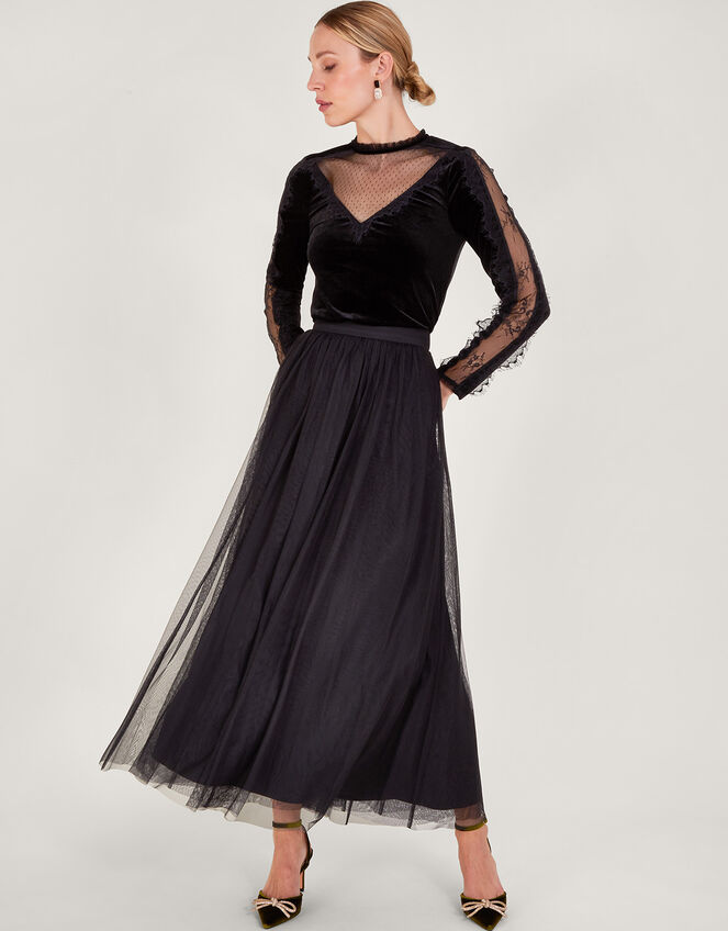 Vanya Velvet Top, Black (BLACK), large