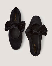 Jolie Velvet Mary Jane Ballet Flats, Black (BLACK), large