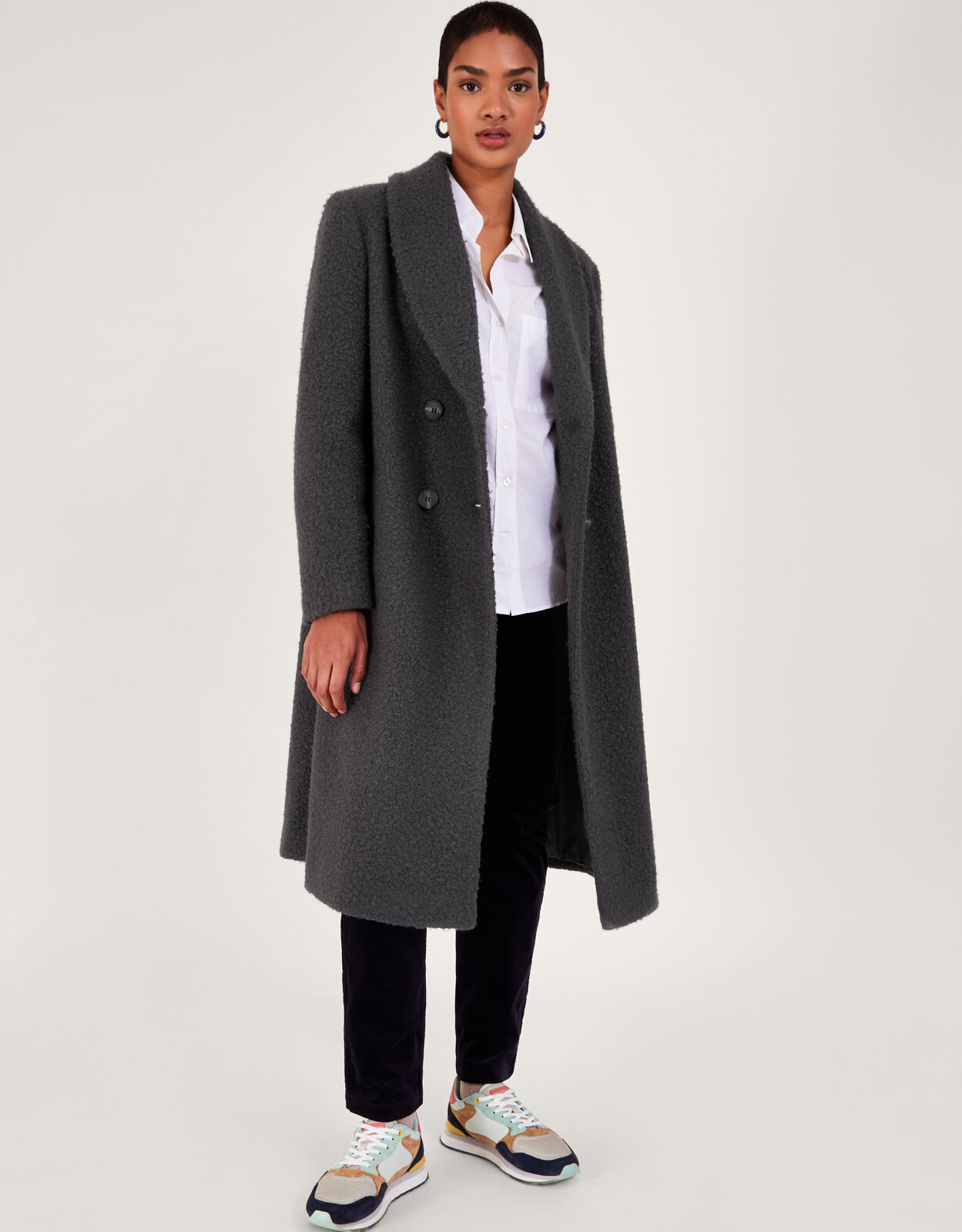 Grey sale boucle coat