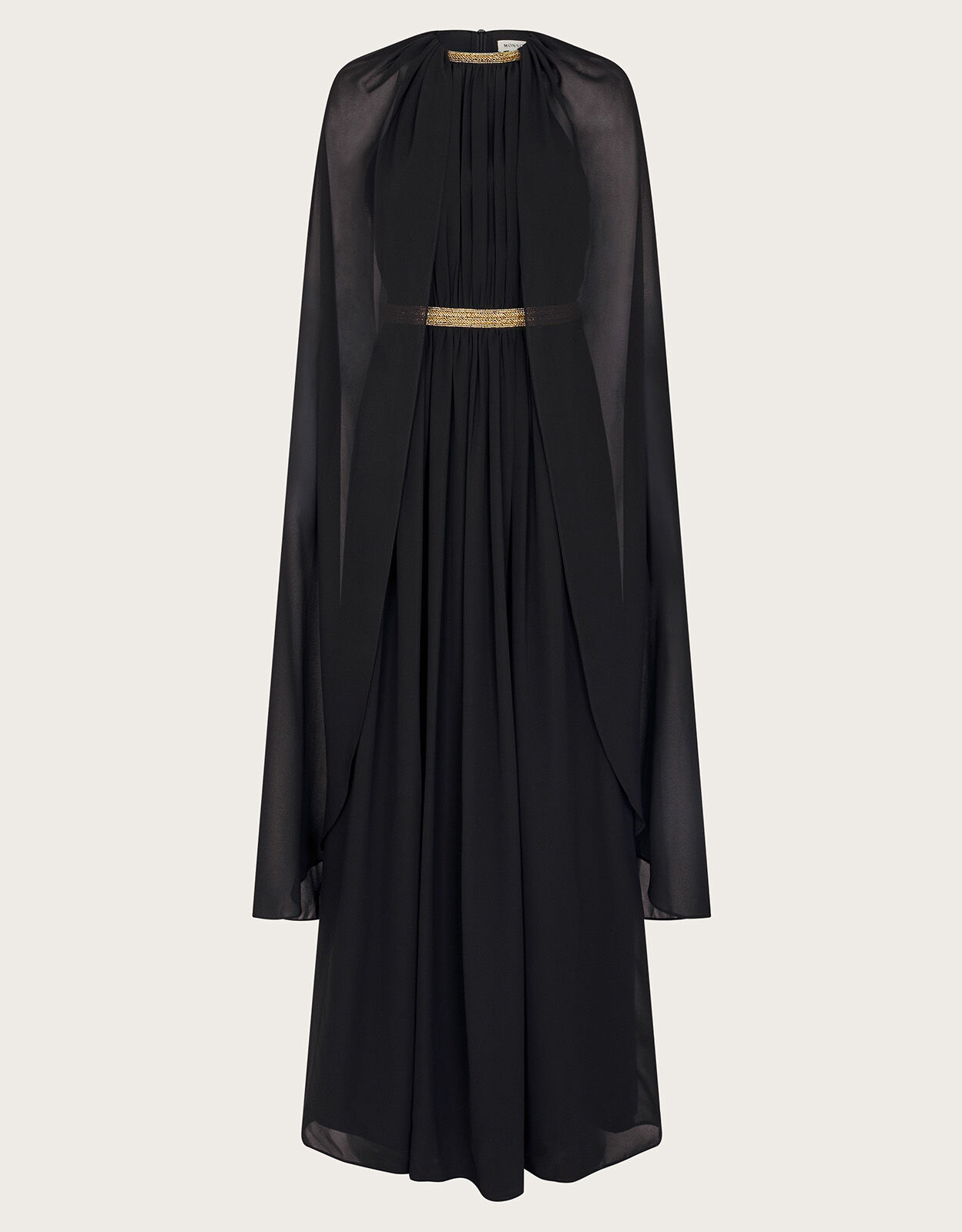 Black cape dress long sales