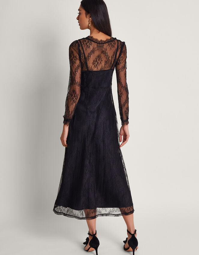 Blakely Lace Corsage Dress Black | Evening Dresses | Monsoon UK.