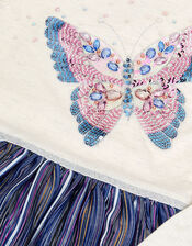 Butterfly Sequin Disco Dress, Blue (BLUE), large