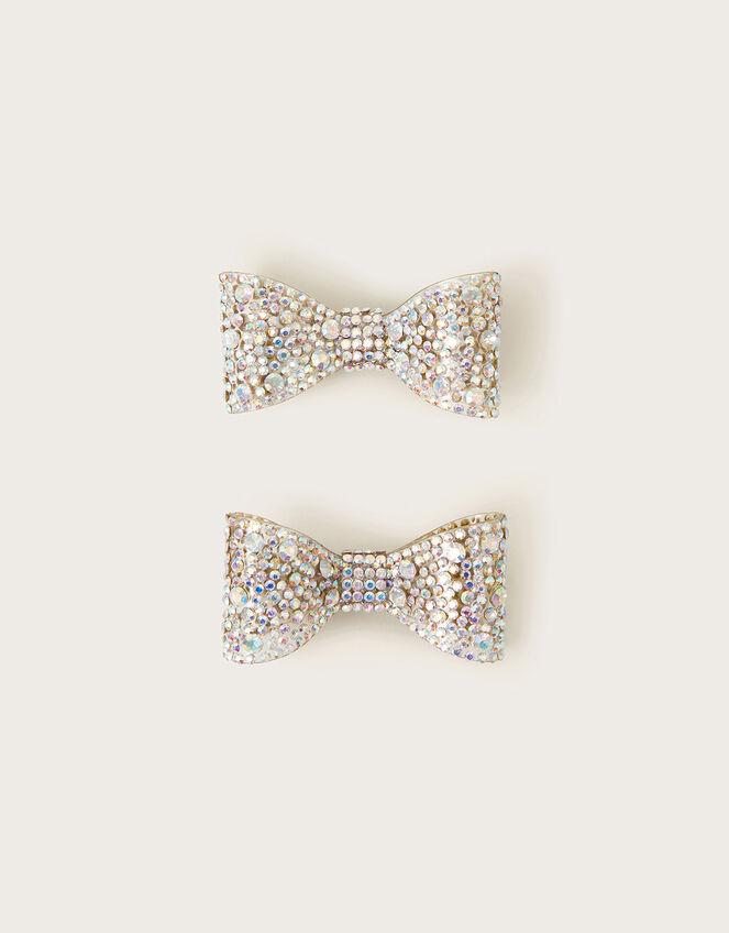 2-Pack Diamante Bow Clips, , large