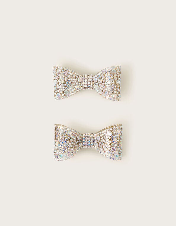 2-Pack Diamante Bow Clips, , large