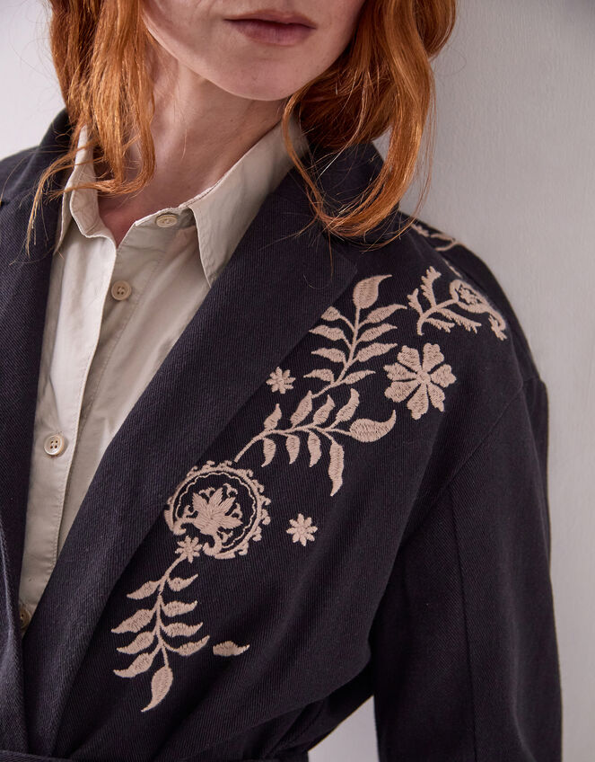 East Esme Embroidered Jacket, Grey (CHARCOAL), large