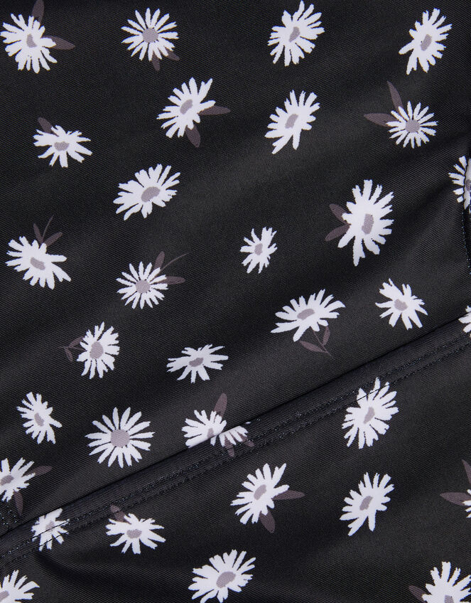 Daisy Cut-Out Halter Swimsuit, Black (BLACK), large