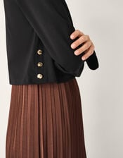 Flora Jersey Pleated Midi Dress, Brown (CHOCOLATE), large