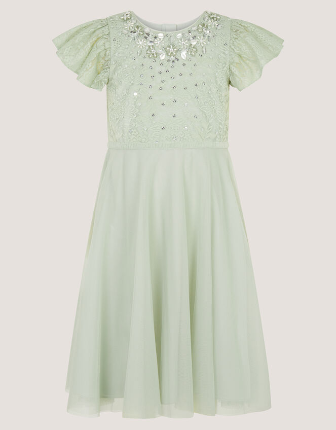 Keisa Embellished Lace Party Dress, Green (SAGE), large