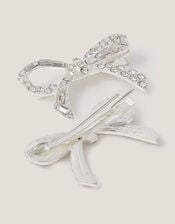 2-Pack Diamanté Bow Hair Clips, , large