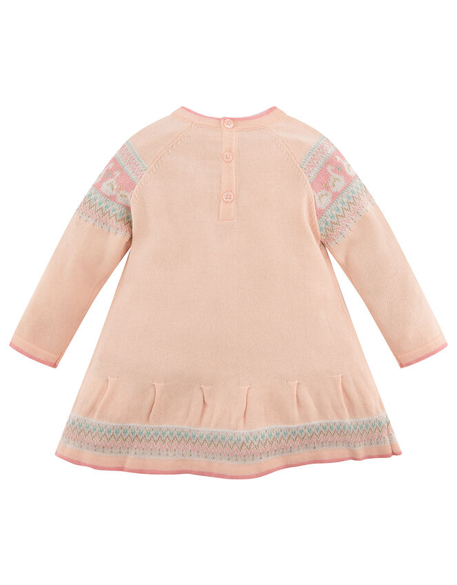 Newborn Baby Swan Knit Dress, Pink (PINK), large