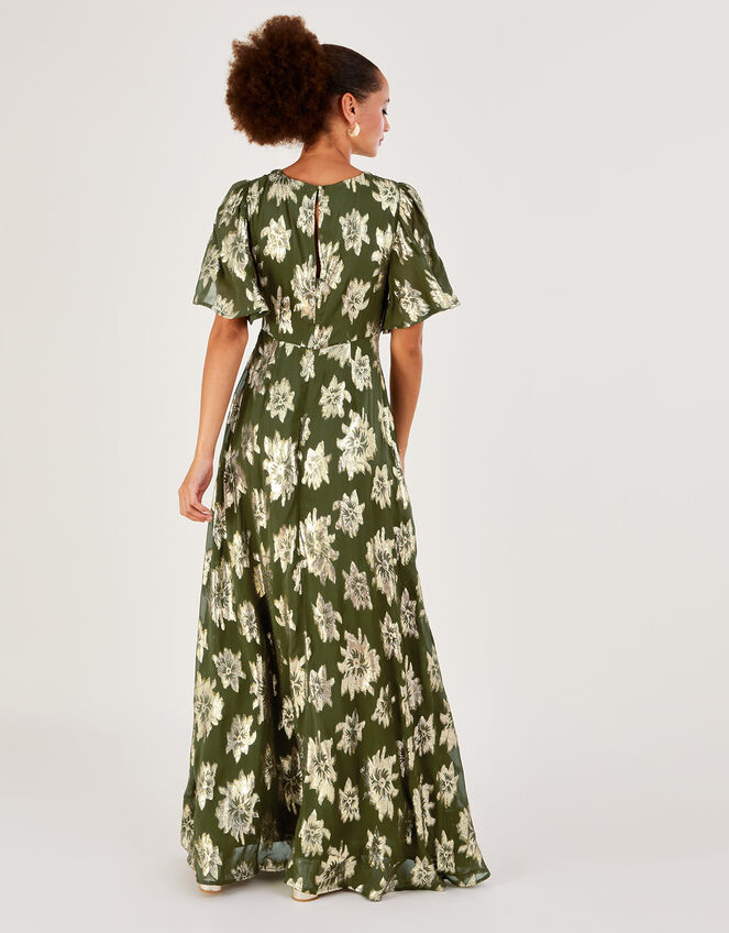 Gianna Metallic Maxi Dress, Green (GREEN), large