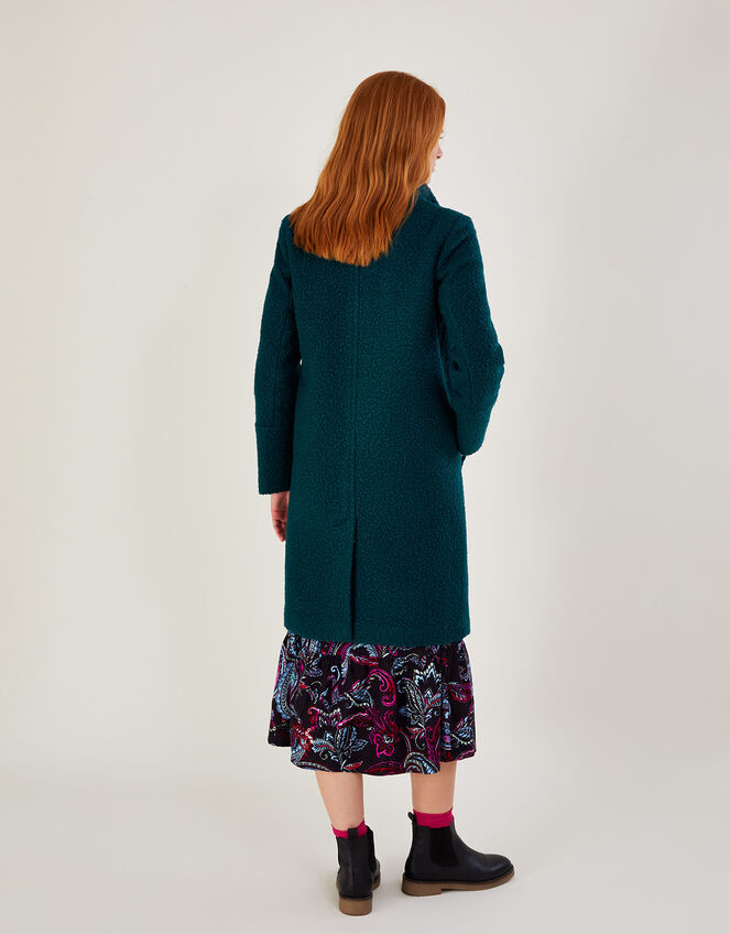 Blake Boucle Double Breasted Coat, Teal (TEAL), large