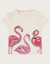 Flamingo T-Shirt WWF-UK Collaboration, Ivory (IVORY), large