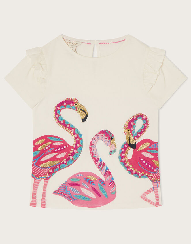 Flamingo T-Shirt WWF-UK Collaboration, Ivory (IVORY), large