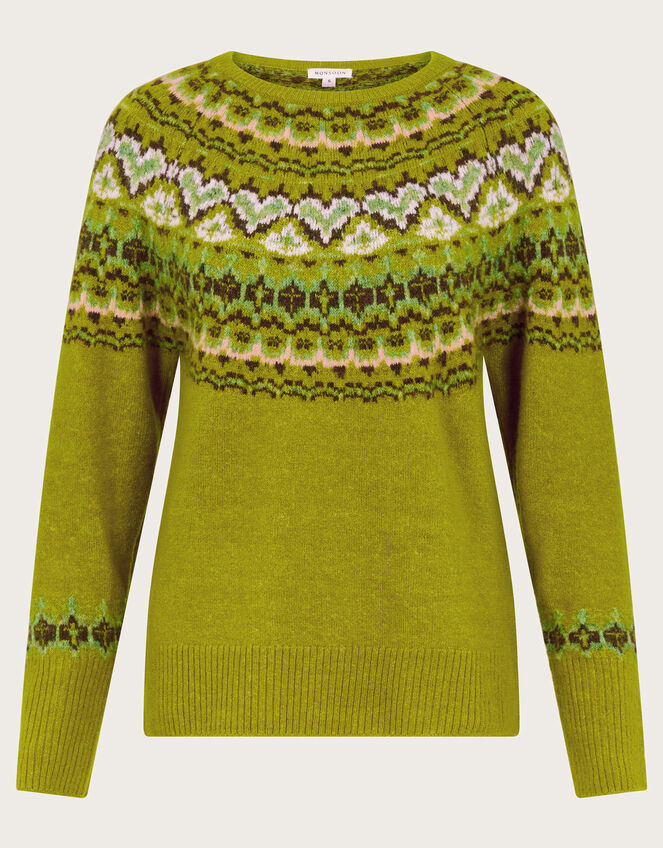 Fern Fair Isle Jumper Green Jumpers Monsoon UK.