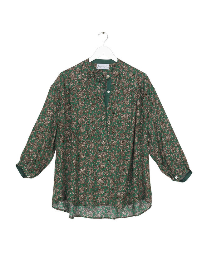 One Hundred Stars Print Darcy Shirt, Green (GREEN), large