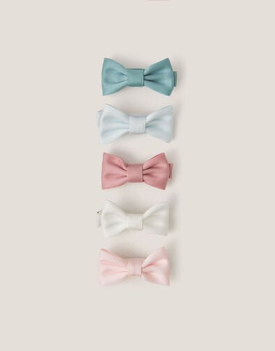 5-Pack Mini Bow Hair Clips, , large