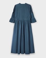 East Odelia Floral Embroidered Maxi Dress, Blue (NAVY), large