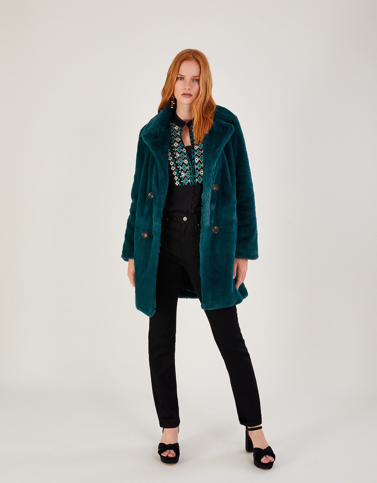 Faux fur coat womens uk top