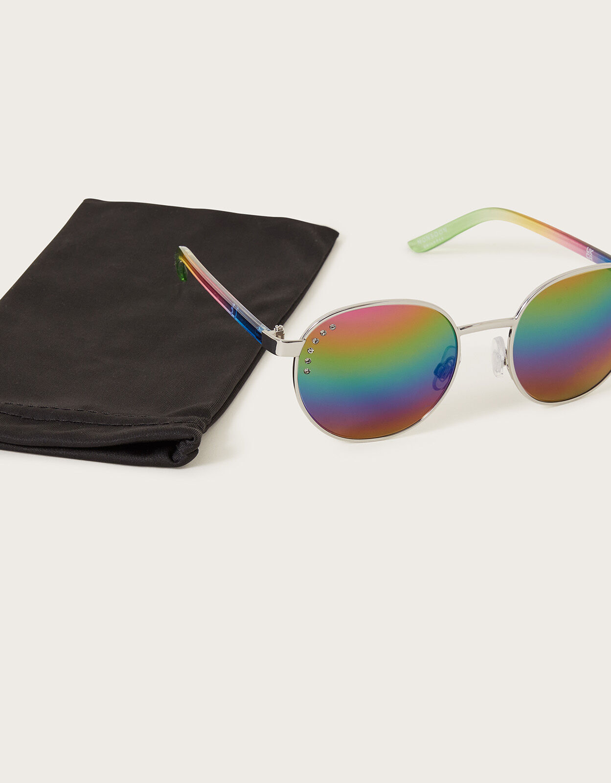 Diamante Mirror Sunglasses