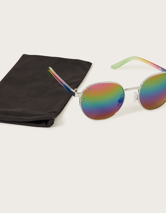 Diamante Mirror Sunglasses, , large