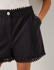 Irina High-Waisted Lace Shorts, Black (BLACK), large