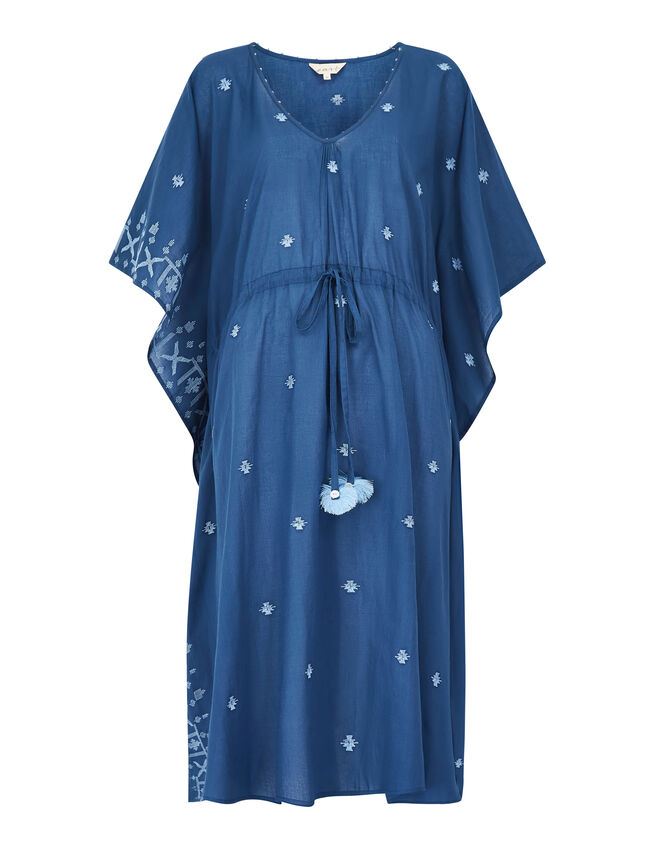 East Petra Embroidered Kaftan, Blue (BLUE), large