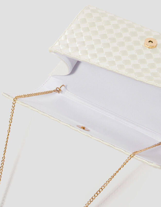 Becky Woven Bridal Clutch Bag, , large