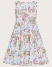 London Print Dress, Ivory (IVORY), large