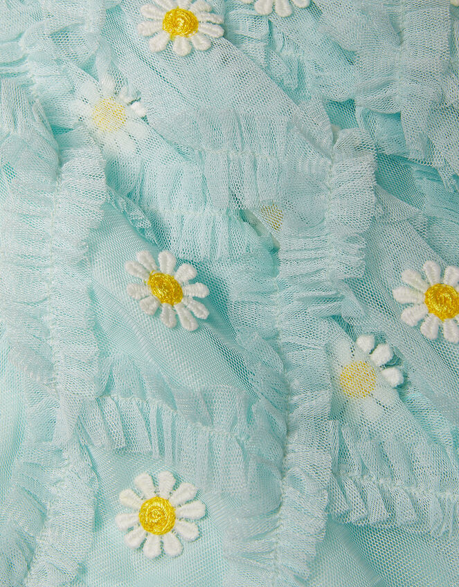 Floral Ruffle Disco Skirt, Blue (AQUA), large