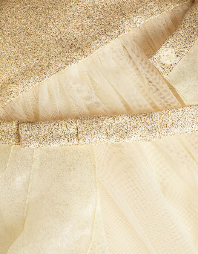 2-in-1 Detachable Ruffle Skirt Dress, Gold (GOLD), large