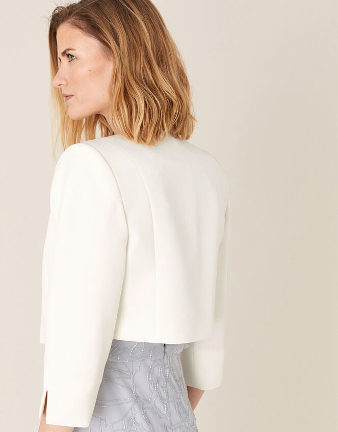 Samantha Scallop Trim Jacket, Ivory (IVORY), large