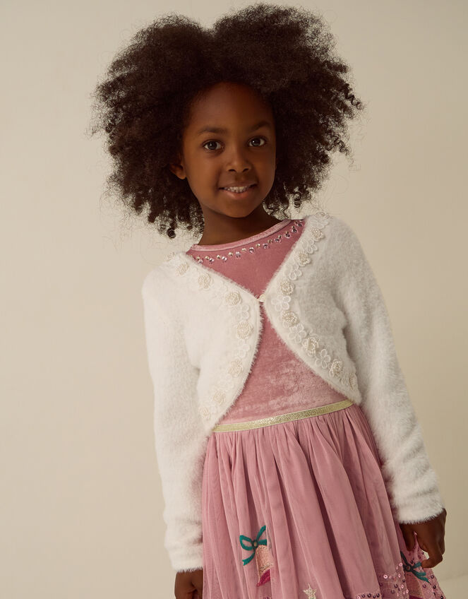 Phoebe Pearl Trim Cardigan, Ivory (IVORY), large