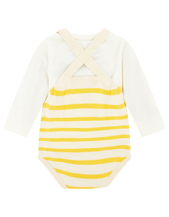 Newborn Baby Dinosaur Knitted Romper Set, Yellow (MUSTARD), large