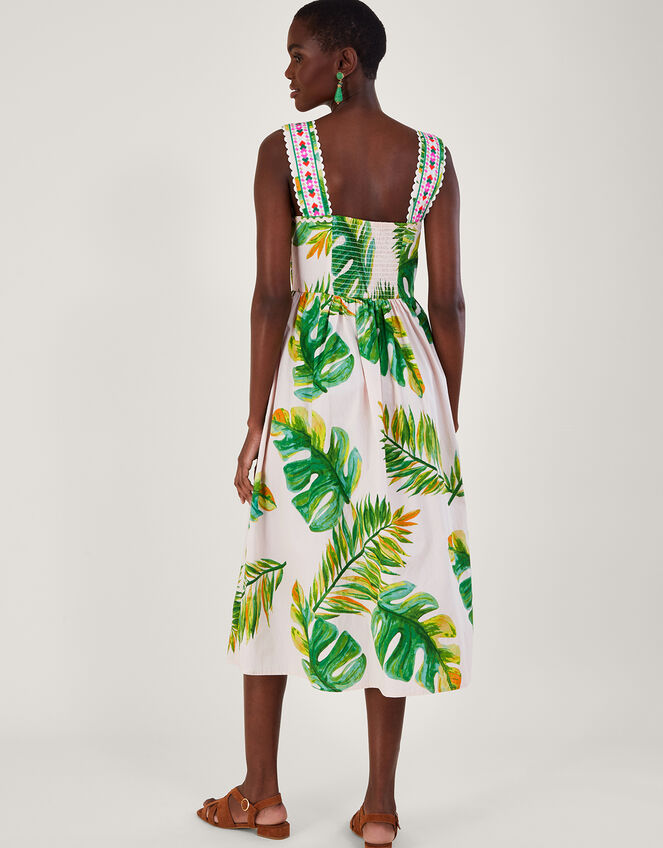 Palm Print Sundress, White (WHITE), large