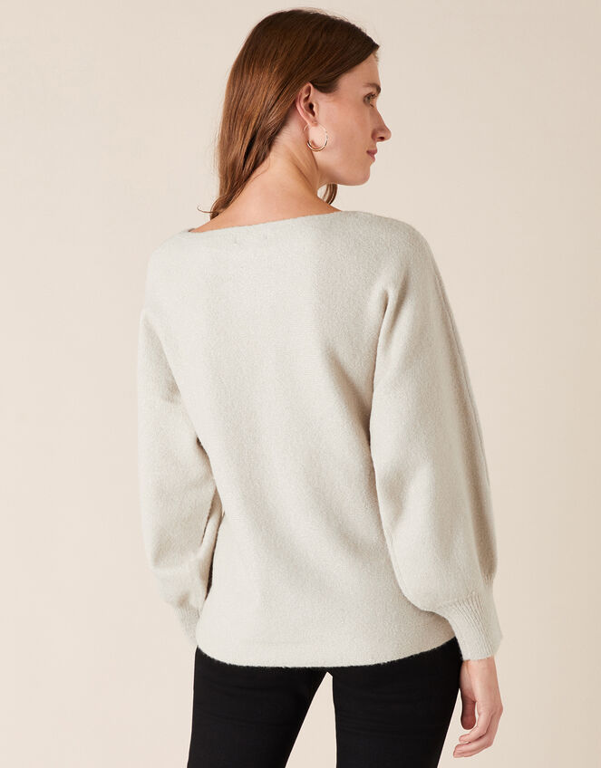 Shimmer Knit Jumper, Silver (SILVER), large